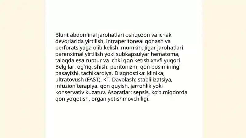Oshqozon va ichak yoʻllari jigar va taloq jarohatlari 3