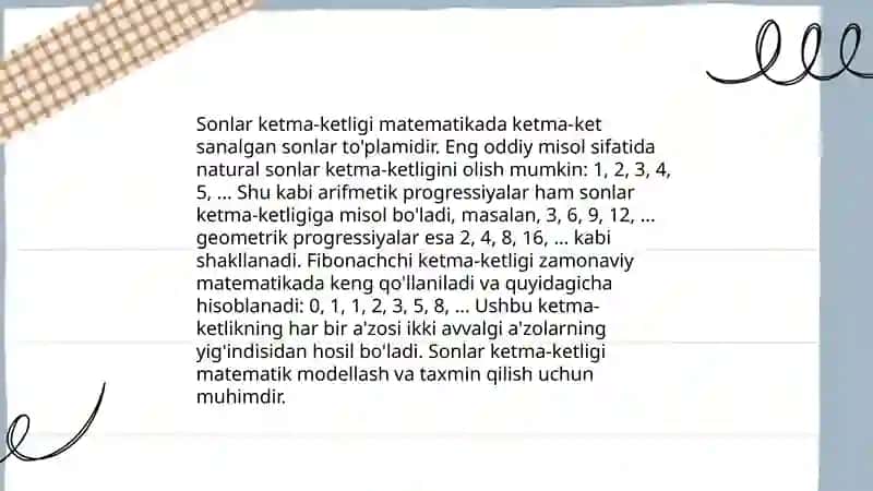 Sonlar ketma-ketligi 3