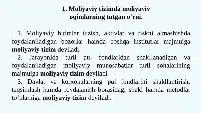 Moliyaviy Oqimlar 3
