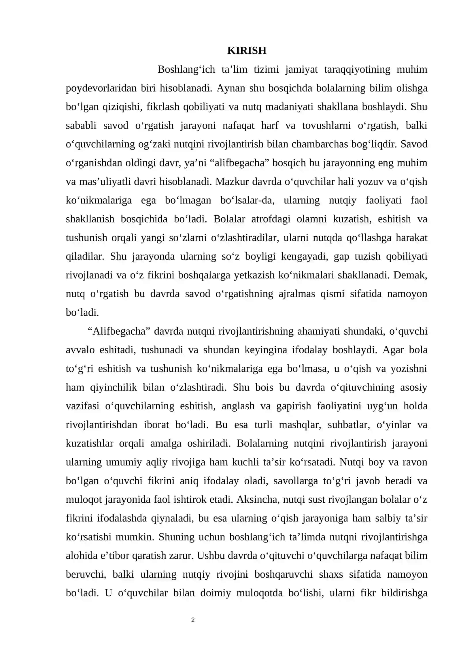 O‘QUVCHILARNI SAVOD  O‘RGATISHGA TAYYORLOV (”ALIFBE’’gachabo‘lgan davr)DAVRIDA NUTQ O‘STIRISH. 3