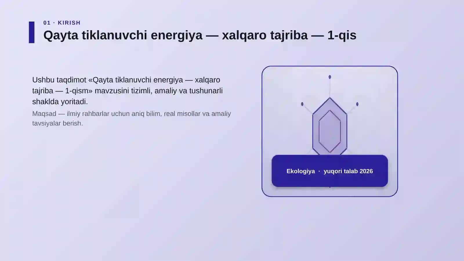 Qayta tiklanuvchi energiya — xalqaro tajriba — 1-qism 3