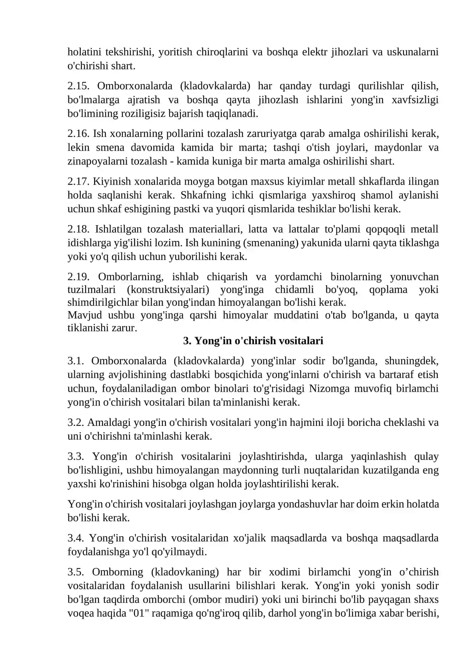 Fabrikalar chiqindi saqlash majmuasida xavfsizlik qoidalari 3