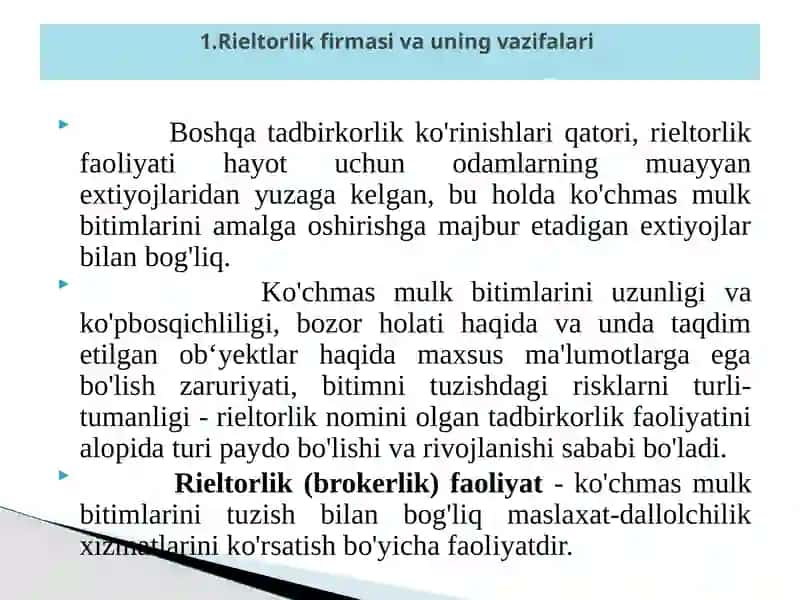 RIELTORLIK INSTITUTLARININING TAShKILIY-HUQUQIYShAKLLARI 3