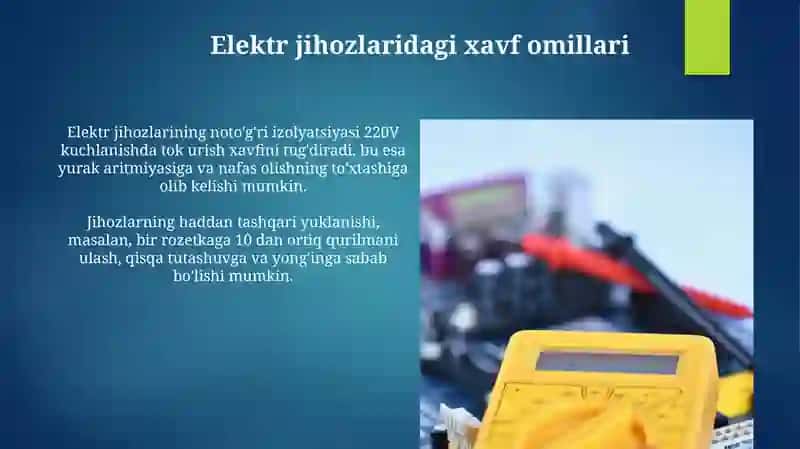 Elektron asbob uskunalari va texnika xavfsizligi 3