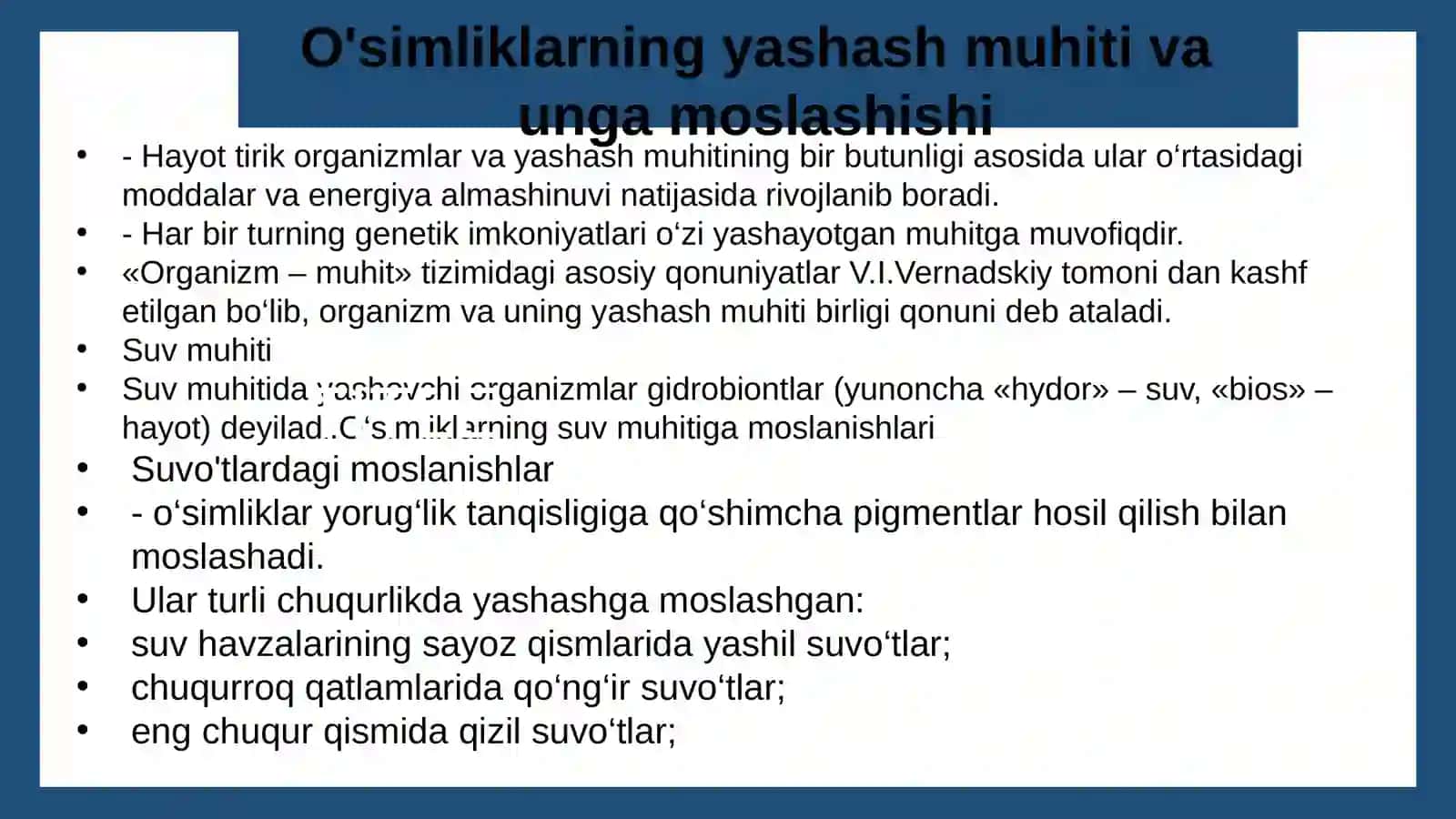 O'simliklarning yashash muhiti 3