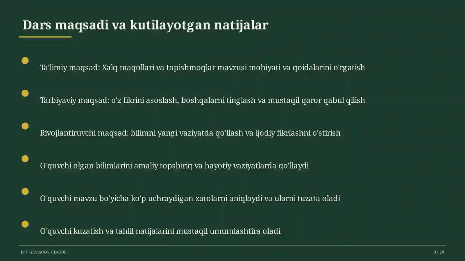 Xalq maqollari va topishmoqlar (2-sinf) 3