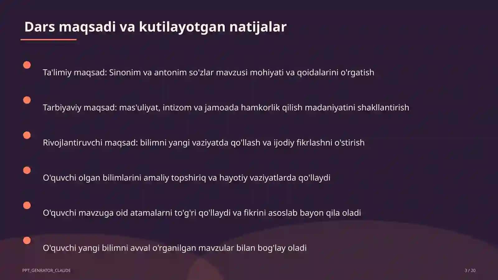 Sinonim va antonim so'zlar (3-sinf) 3