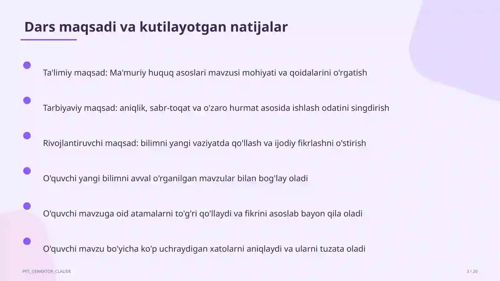 Ma'muriy huquq asoslari (10-sinf) 3