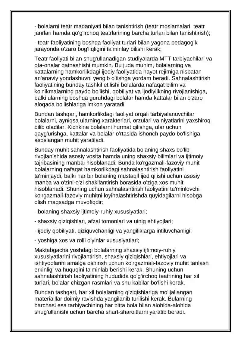 Sahnalashtirish faoliyatida bolalarda ijodiy qobiliyatlarini rivojlantirish usullari 3
