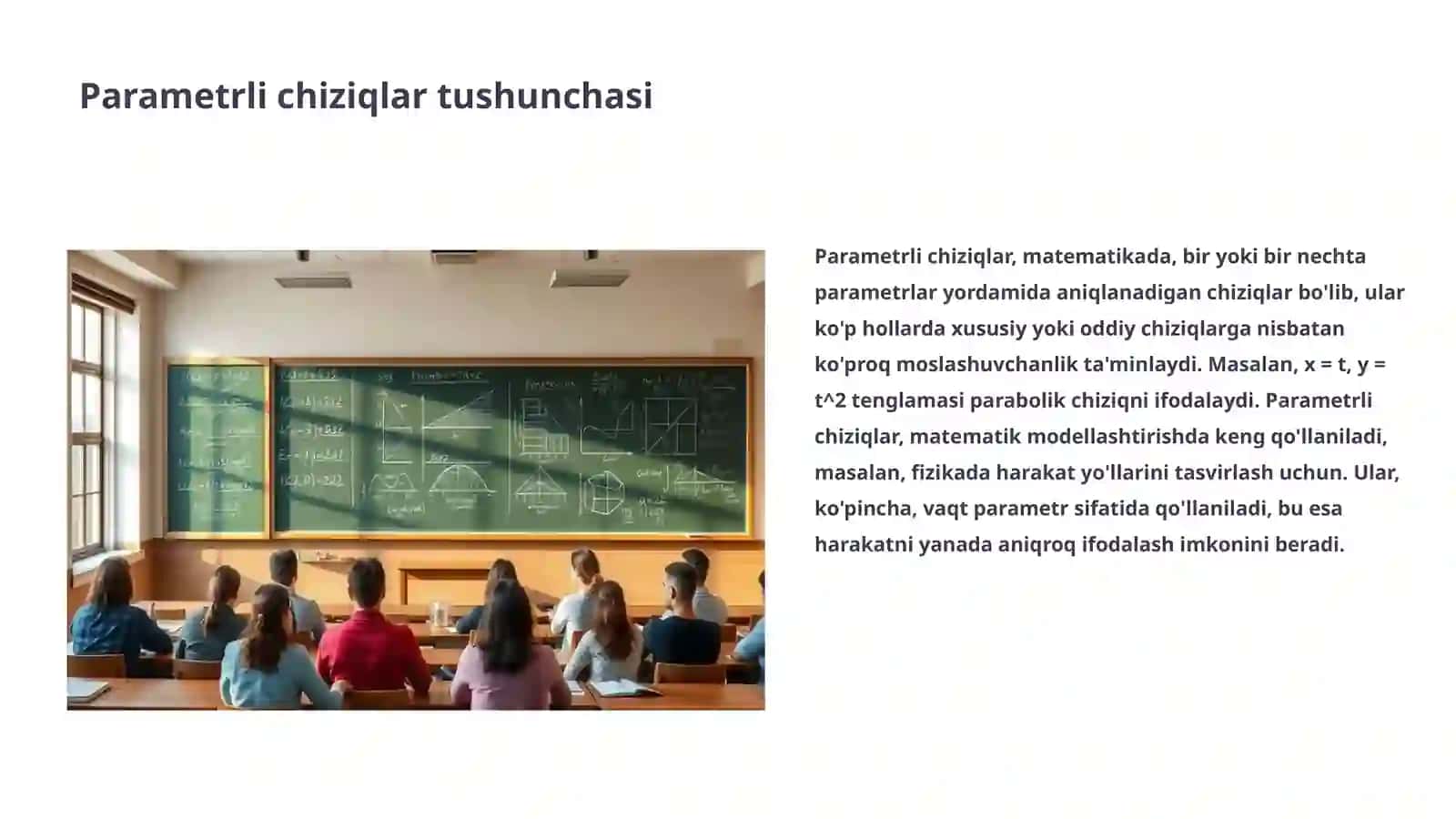 PARAMETRLI CHIZIQLAR TENGLAMASI 3