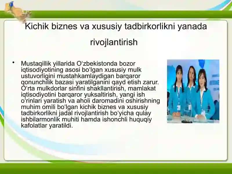 Kichik biznes va tadbirkorlikni rivojlantirishda axborot tizimidan qanday foydalanadilar 3