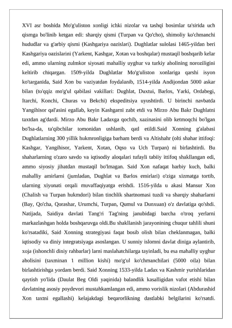 Saidiya davlati va uning Farg‘ona vodiysi tarixidagi o‘rni 3