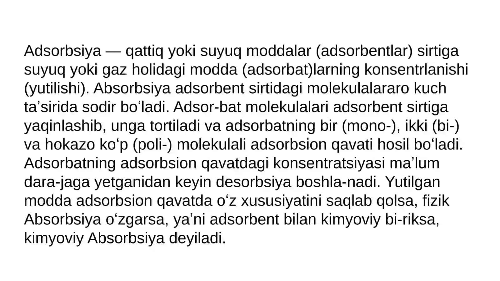 Adsorbsiya va adsorbsiya jarayonini tuproqda va oʻsimlikdagi ahamiyati 3