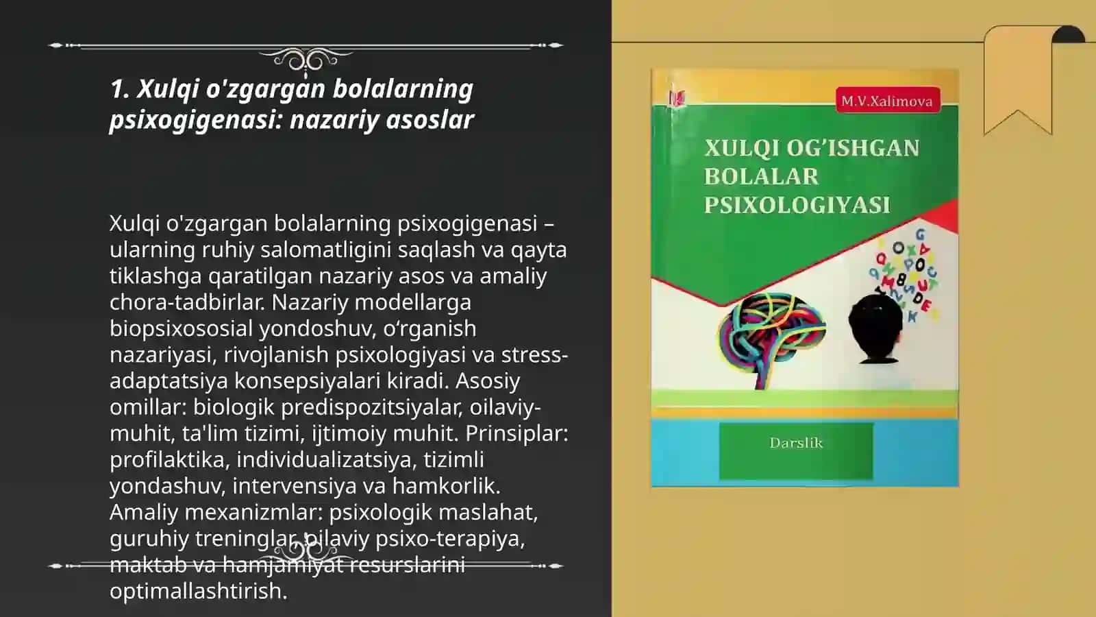 Xulqi oğishgan bolalar psixologiyasining psixogigenasi va psixoprofilaktikasi 3