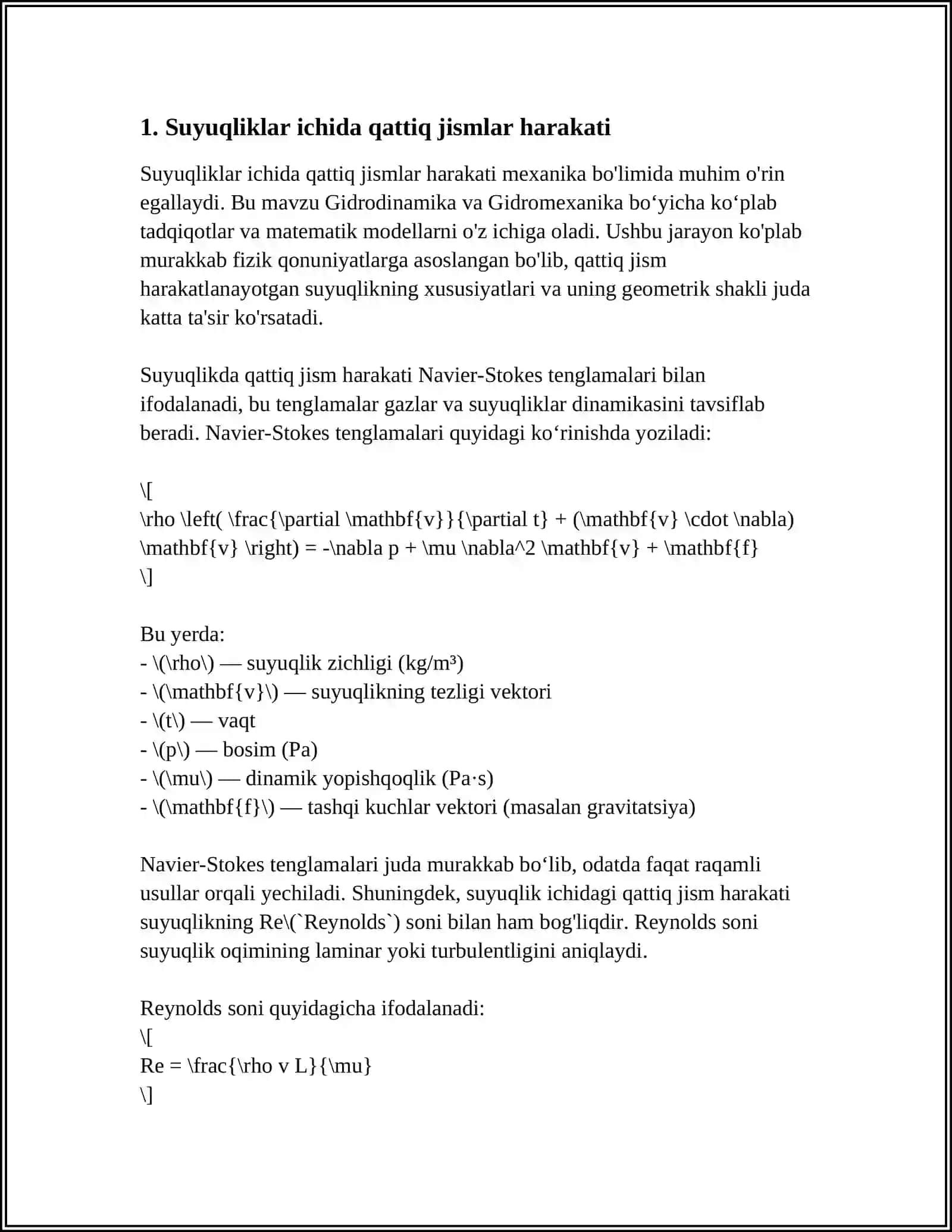 SUYUQLIKLARDA QATTIQ JISM HARAKATI. TURLI JINSLI SISTEMALAR, KLASSIFIKATSIYASI. TURLI JINSLI SISTEMALAR AJRATISH 3