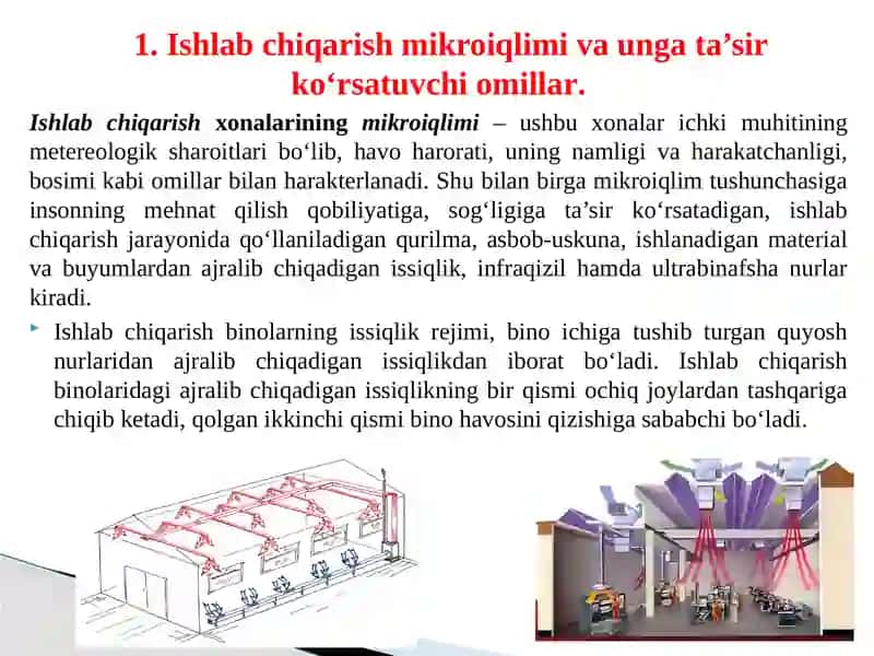 Ishlab chiqarish mikroiqlimi va gigienasi, me’yorlari 3