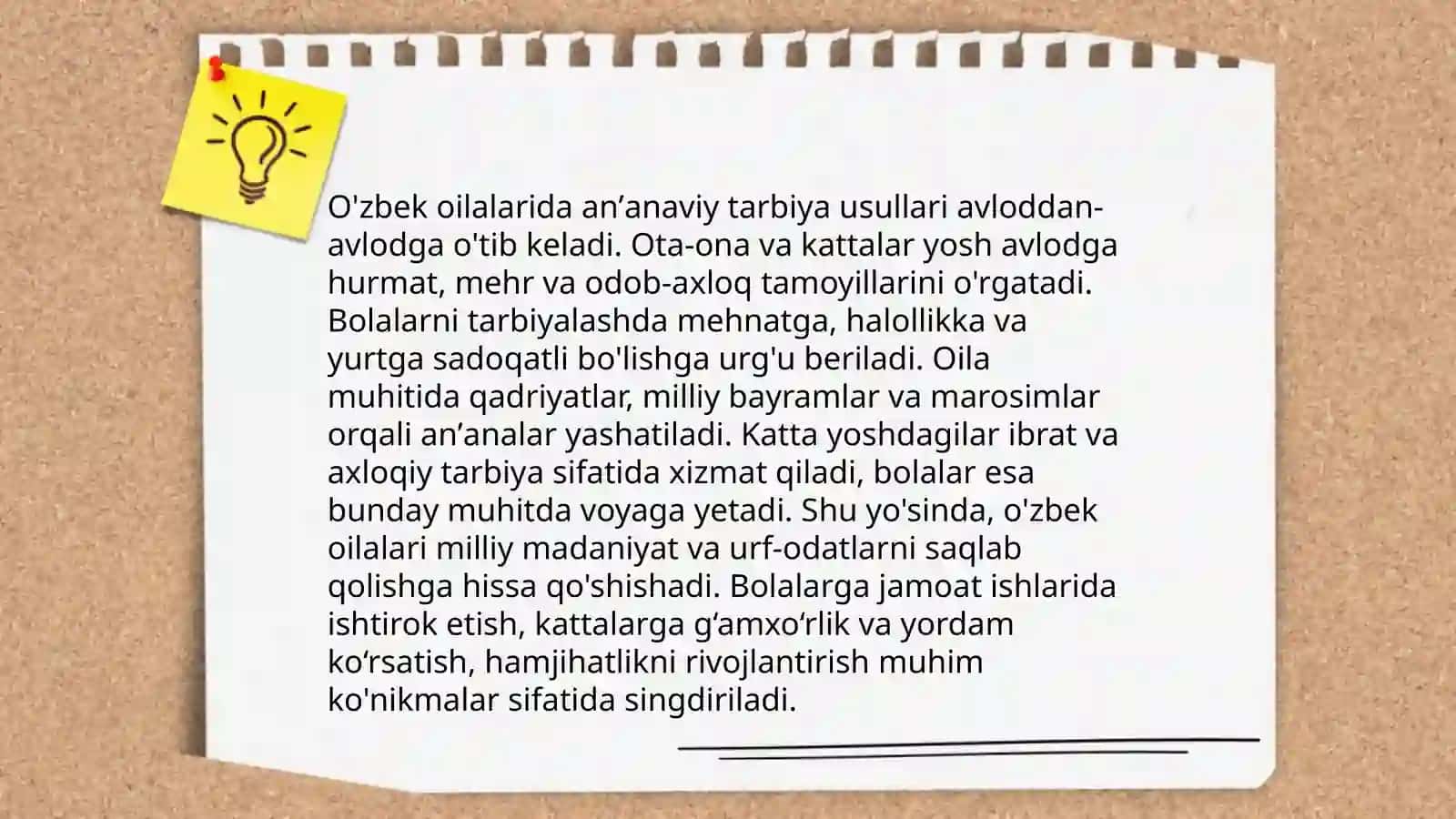 Oʻzbek oilalarida milliy tarbiya metodlari va vositalari 3