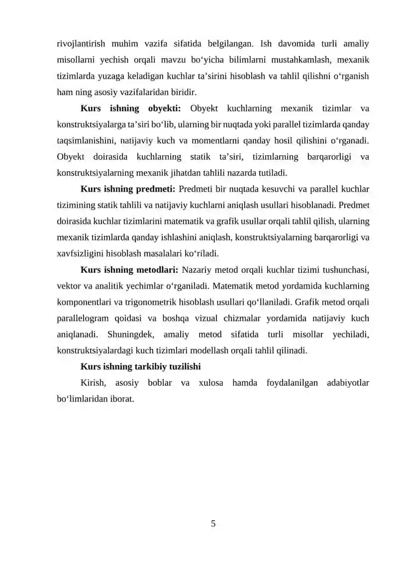 Kuchlar tizimlarini o‘rganish 3