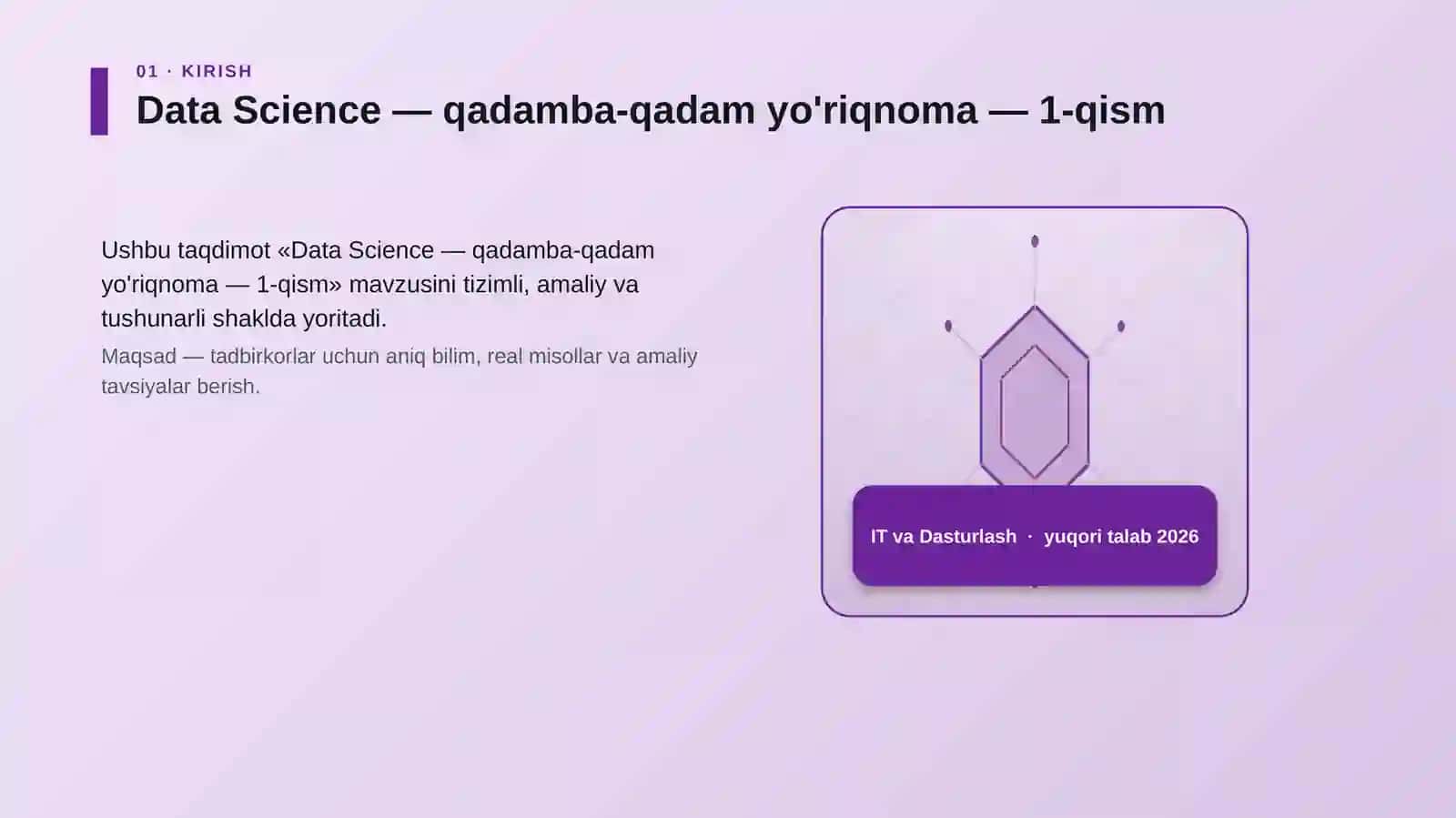 Data Science — qadamba-qadam yo'riqnoma — 1-qism 3