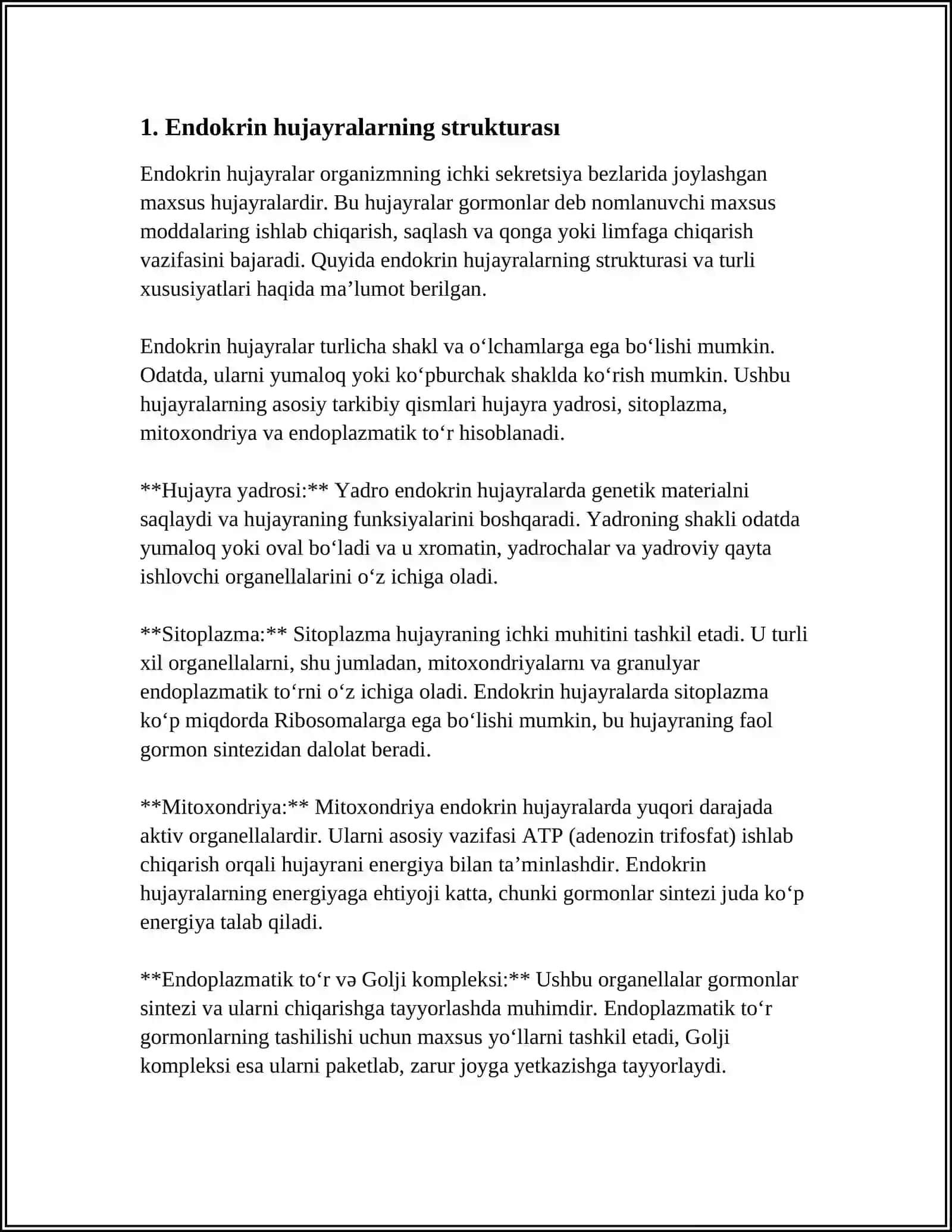Endokrin hujayralarning strukturası 3