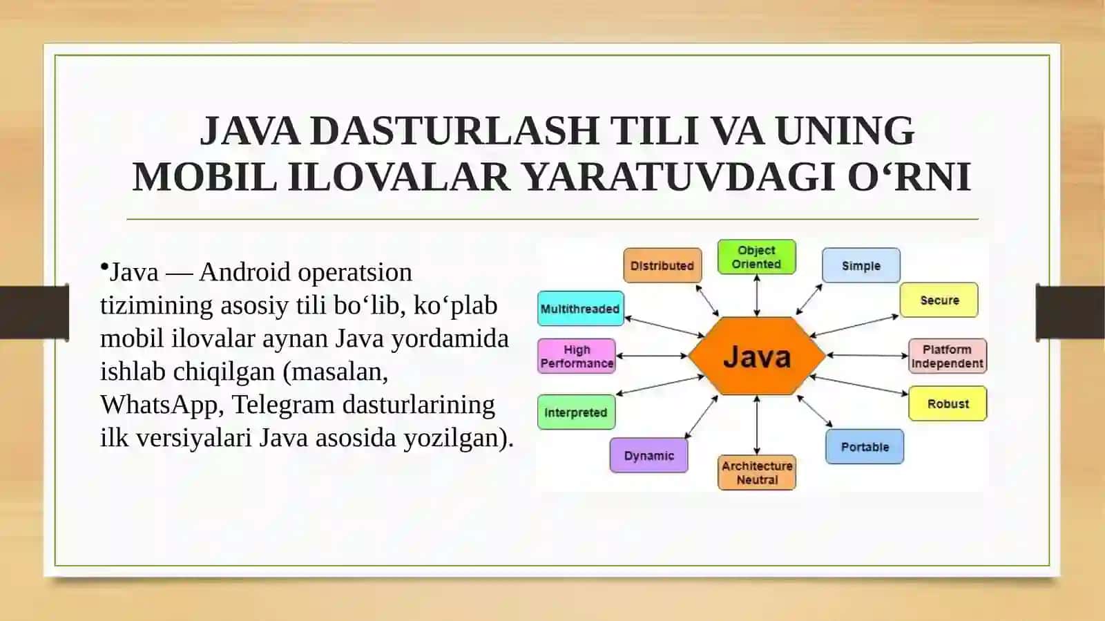 Mobil ilovalar ni yaratishning dasturiy vositalari (Java) 3