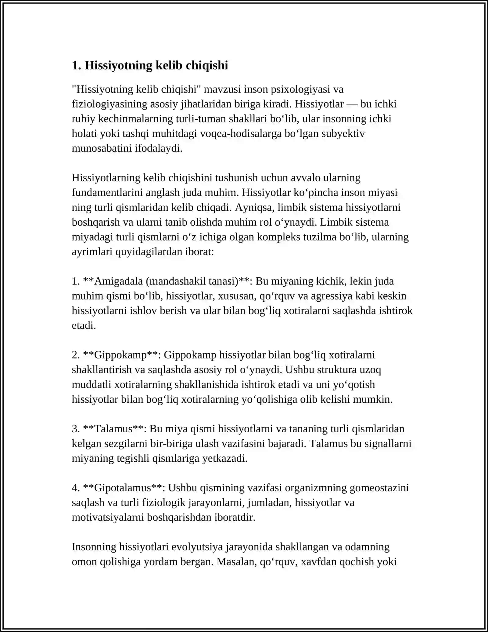 HISSIYOT VA UNING TURLARI 3