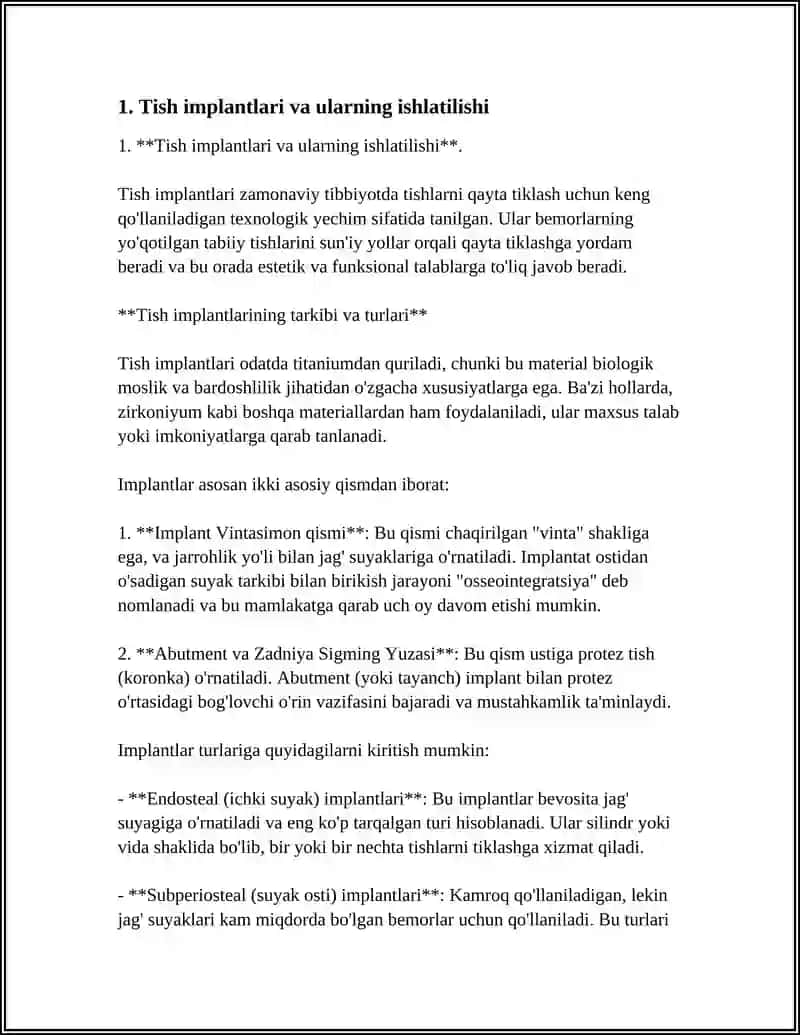 Tish implantlari va ularning ishlatilishi 3