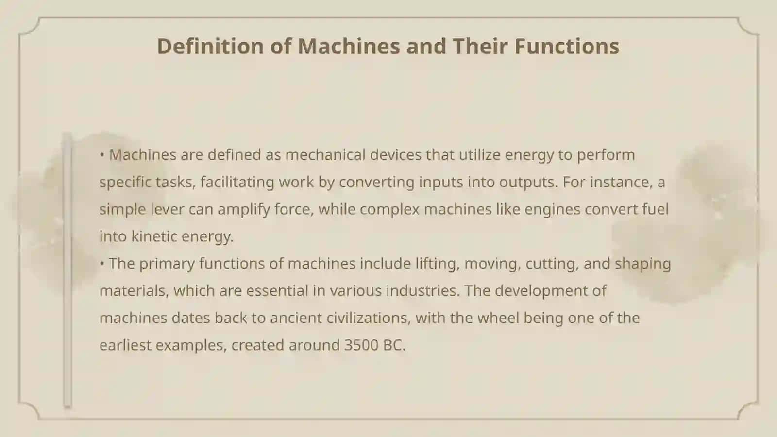 Machines, cycles and processes 3