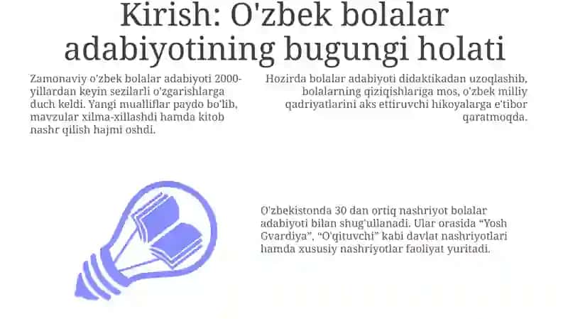 Hozirgi davrdagi o‘zbek bolalar adabiyoti 3