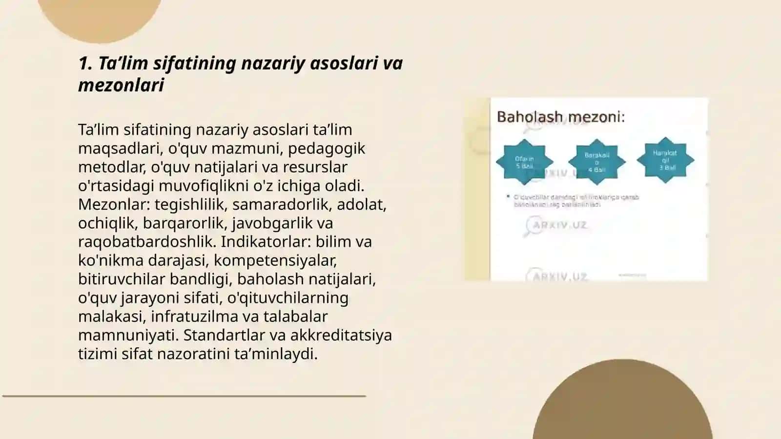 Taʼlim sifati baholash va nazorat qilish 3