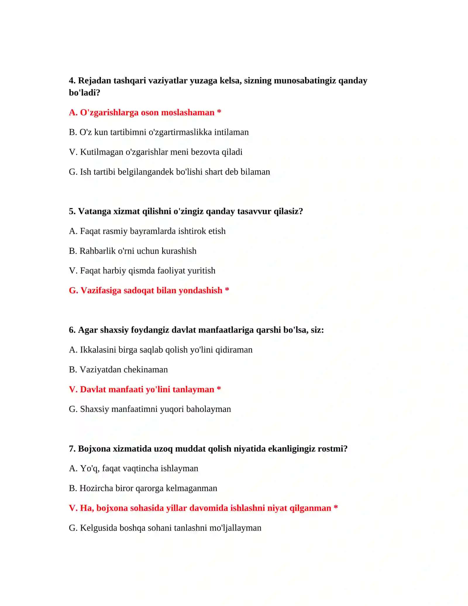 Bojxona IQ savollari va javoblari 3