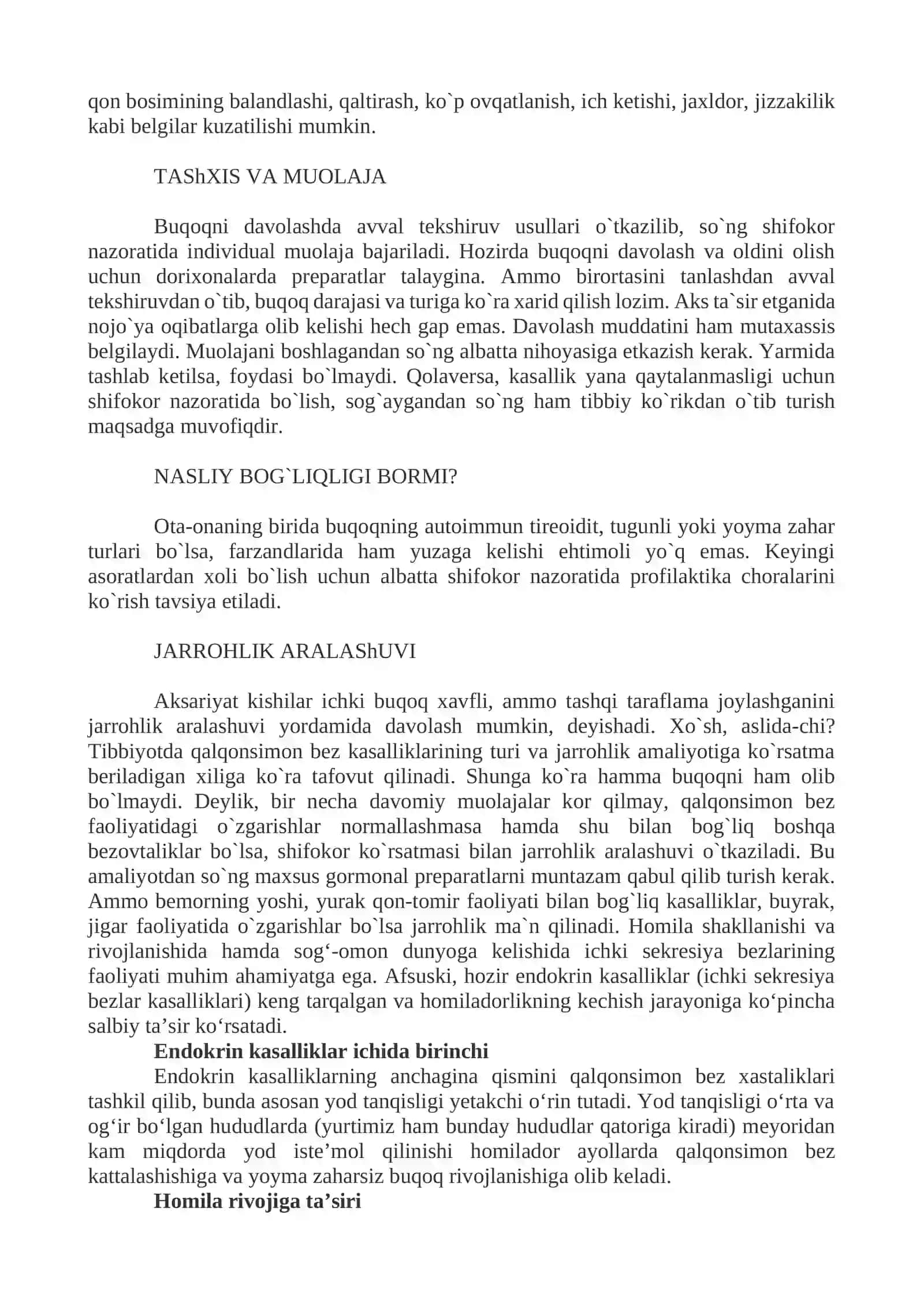 Endemik Buqoq kasalligi belgilari, oqibatlari va oldini olish 3