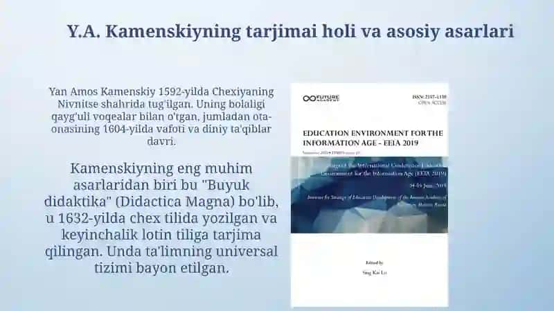 Y. AKamenskiyning pedagogik nazariyasi 3