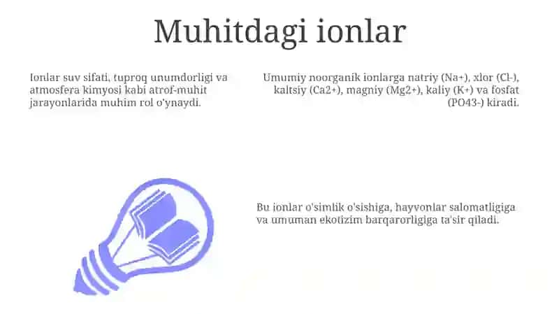 Noorganik ionlar, ularning funksiyalari 3