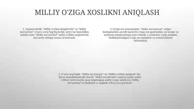 Milliy OʻZlik Va Milliy MaʼNaviyatga Doir Axborotlarning Uzviyligi Va OʻZiga Xosligi 3