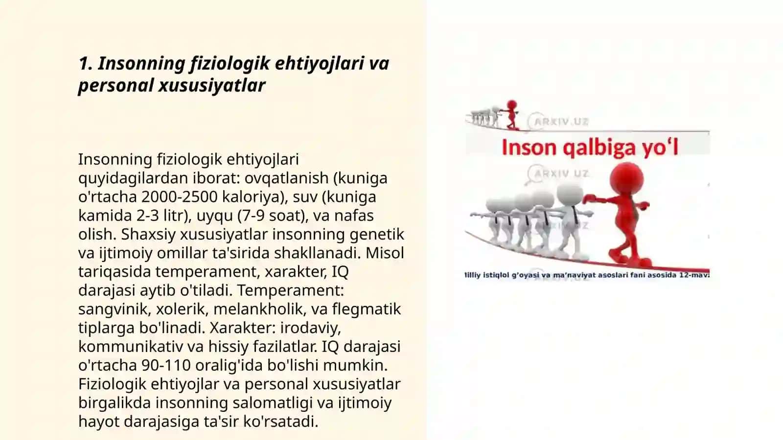 Inson hayot sharoitlari 3
