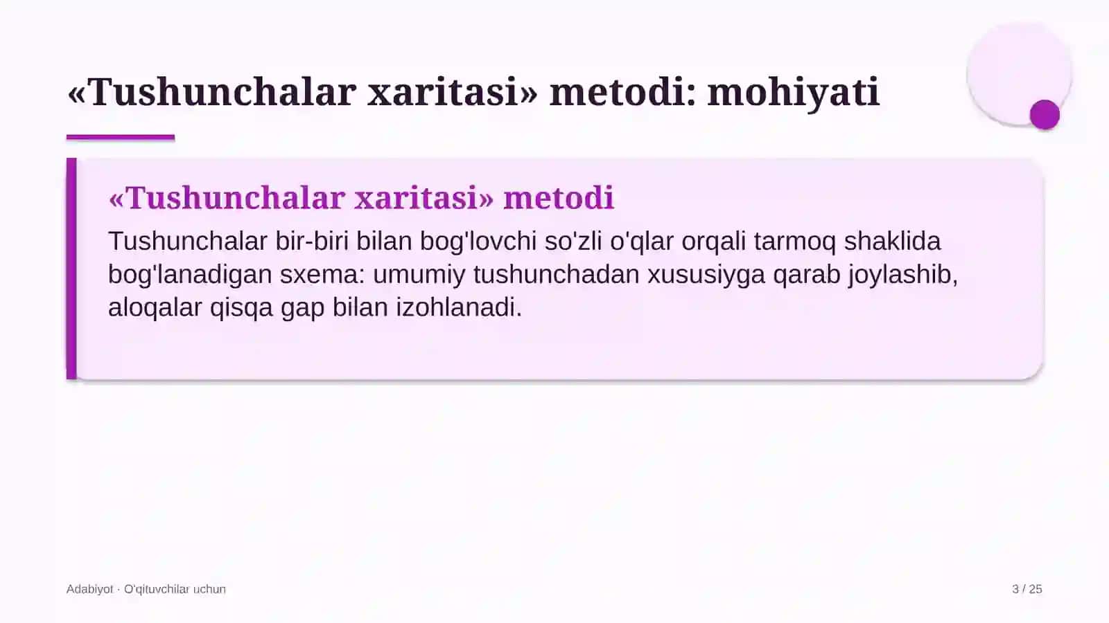 adabiyot darslarida tushunchalar xaritasi metodidan foydalanish 2783 3