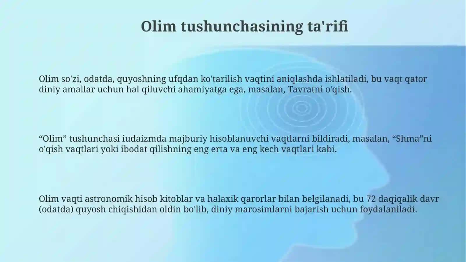 Olim vaqtini aniqlash 3