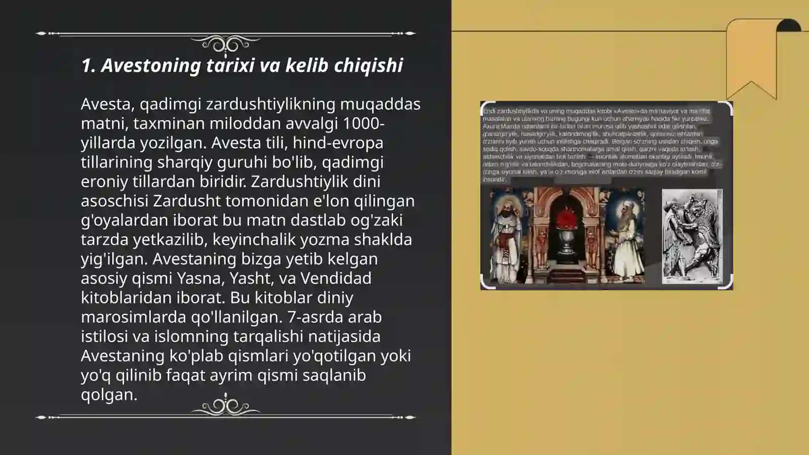 Avesto va uning markaziy Osiyo xalqlari hayotida tutgan oʻrni 3