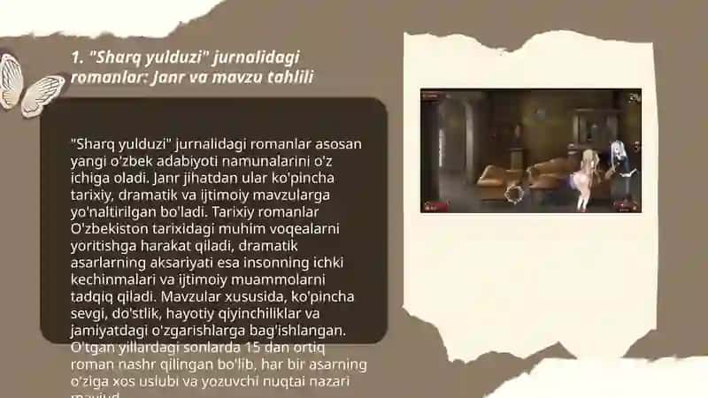 "Sharq yulduzi" jurnalidagi romanlar tahlili 3