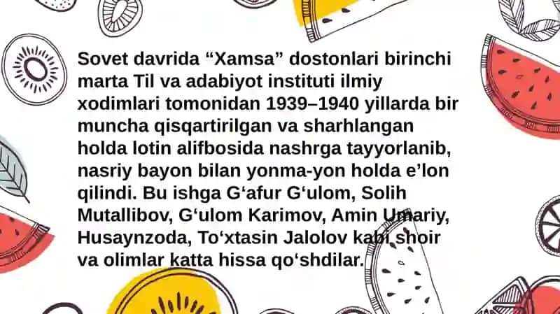 Xamsa ning nasriy bayoni 3
