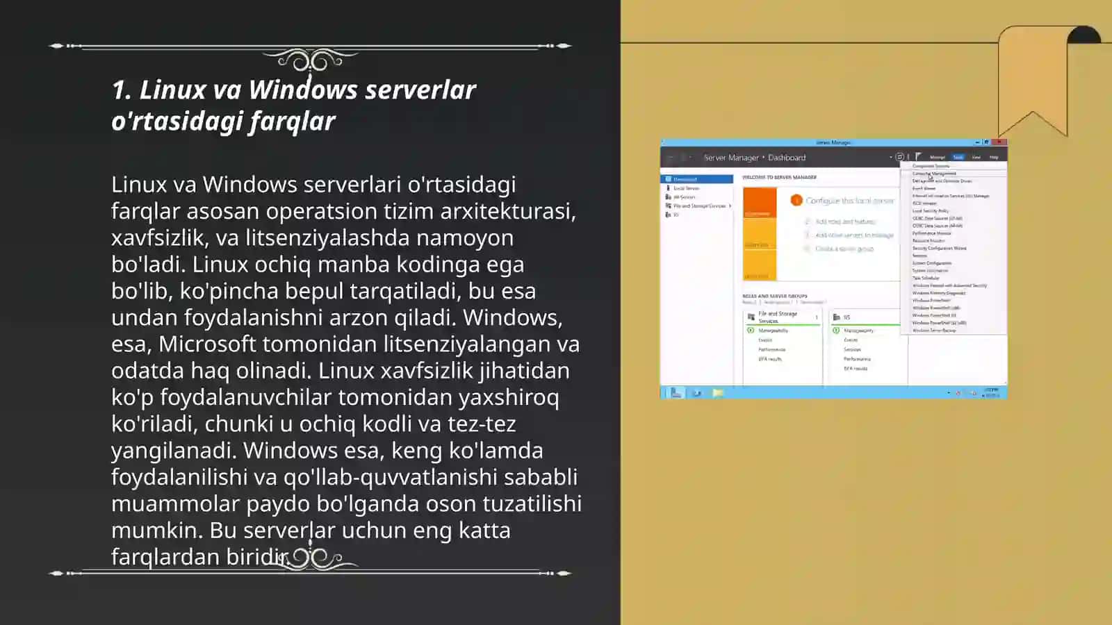 Linux va Windowsda server xizmatlarini sozlash 3