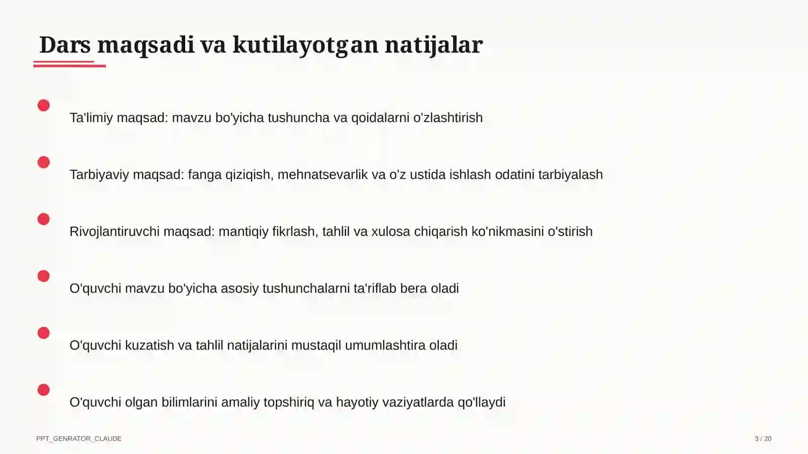 O'zbekiston Respublikasi Konstitutsiyasi: asosiy tamoyillar (9-sinf) 3