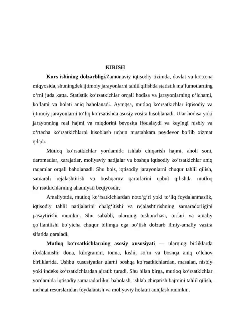 Mutloq ko'rsatkichlar va ularni turlari 3