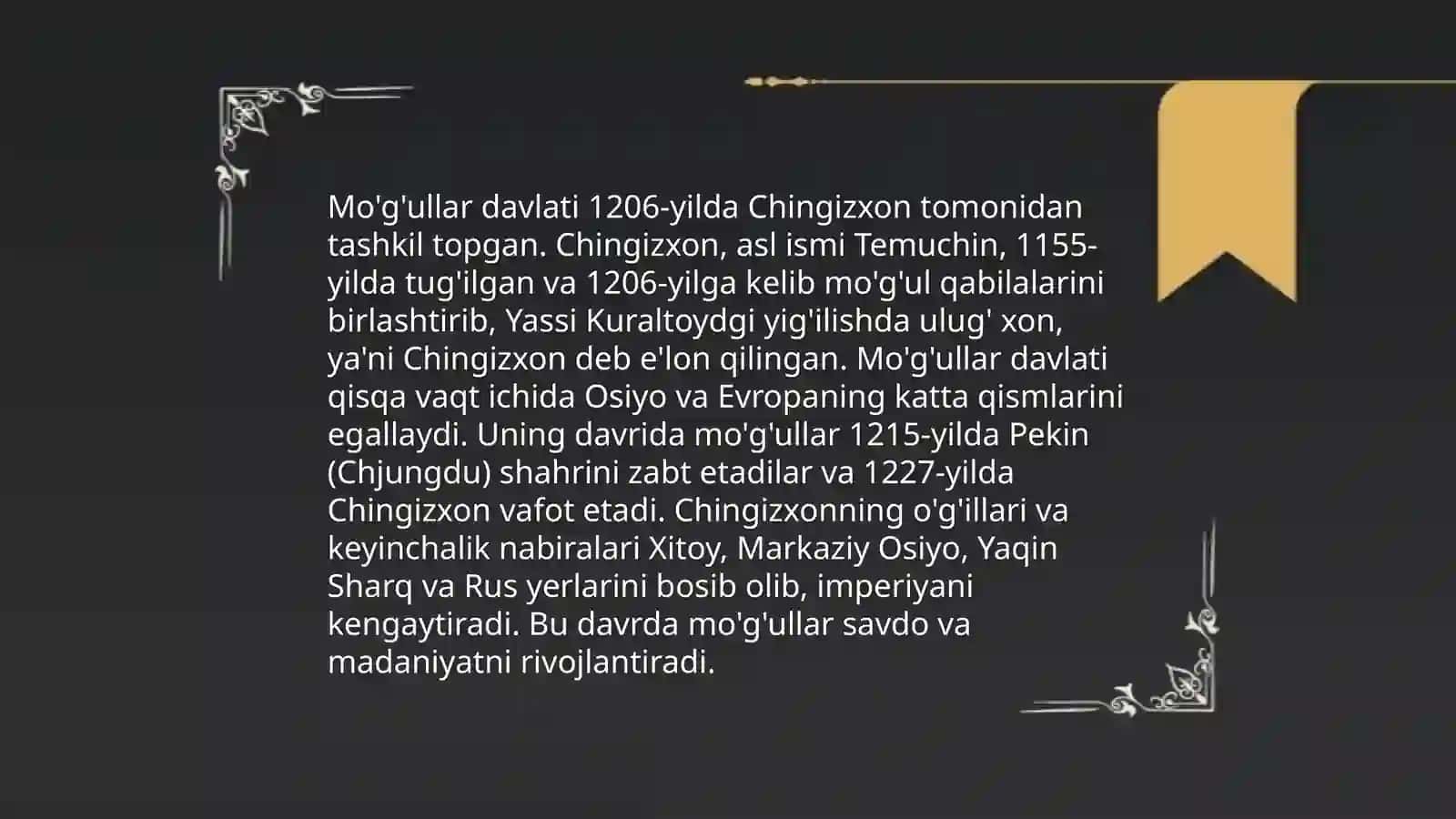 Moʻgʻullar davlatining rivojlanishi 3