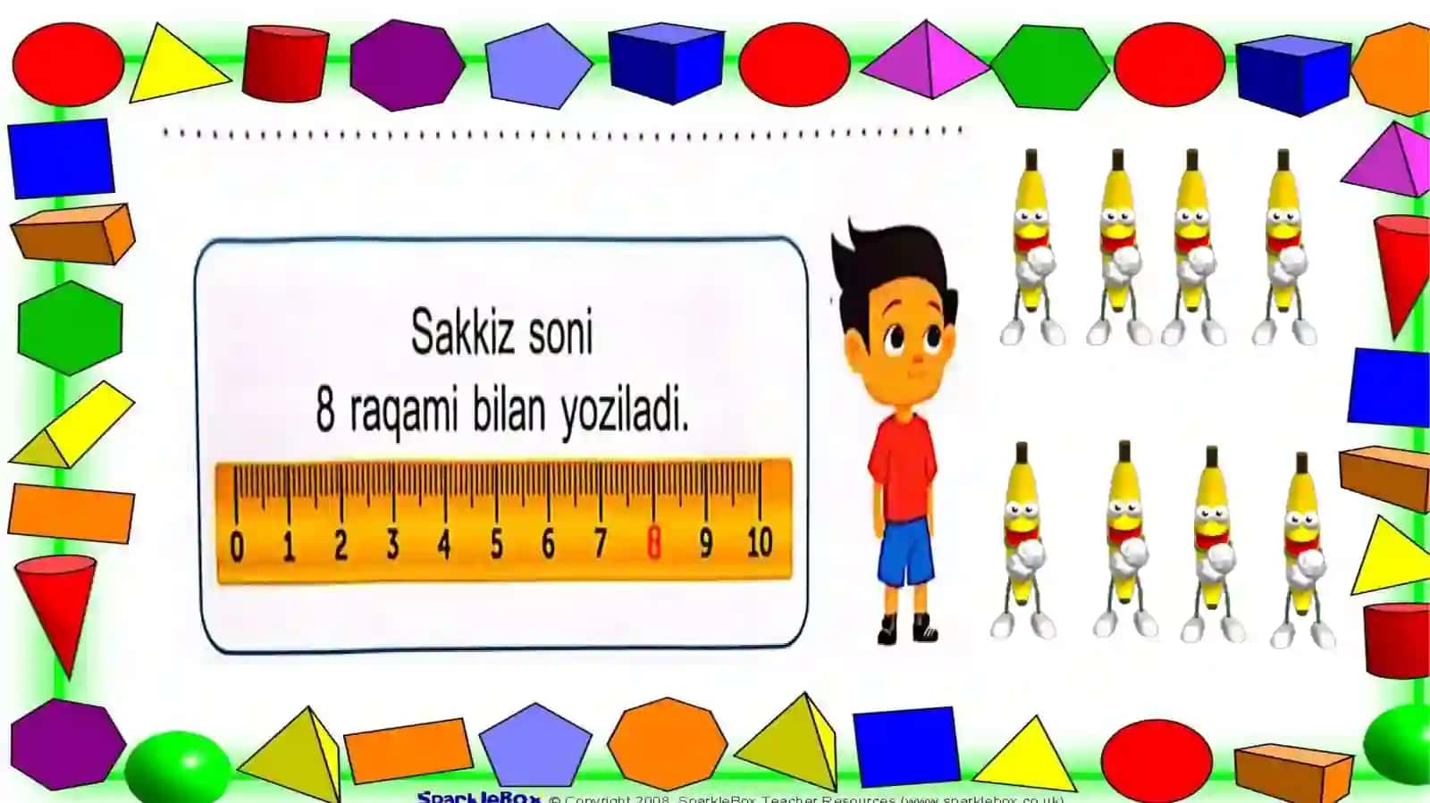 8-soni va raqami ishlanma bolalarga 3