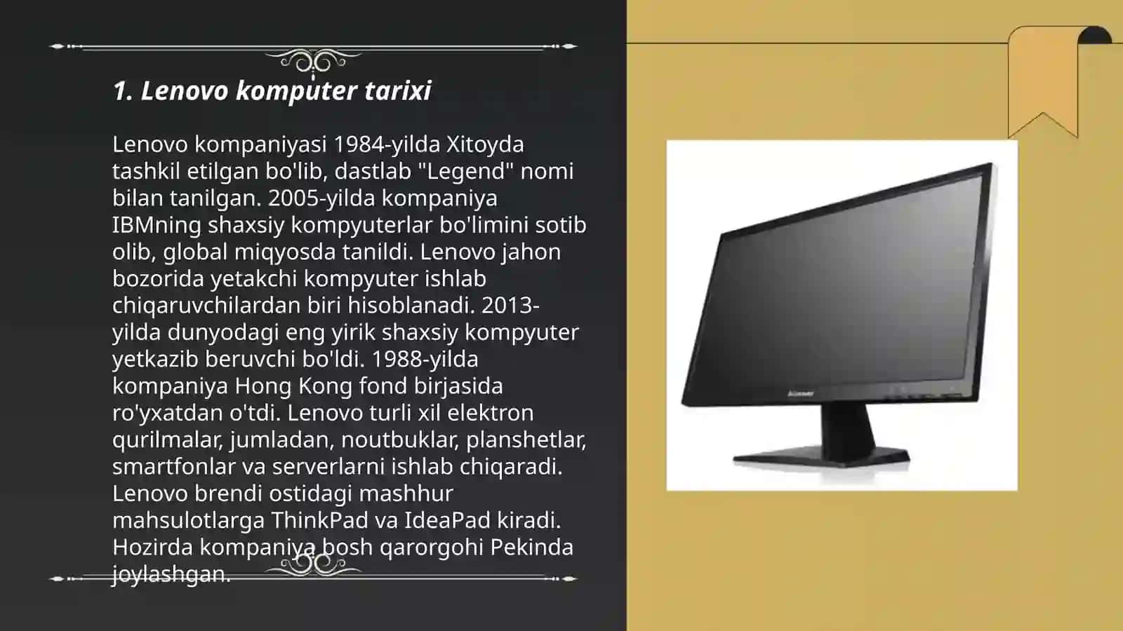 Lenovo kompyuter xaqida taqdimot 3