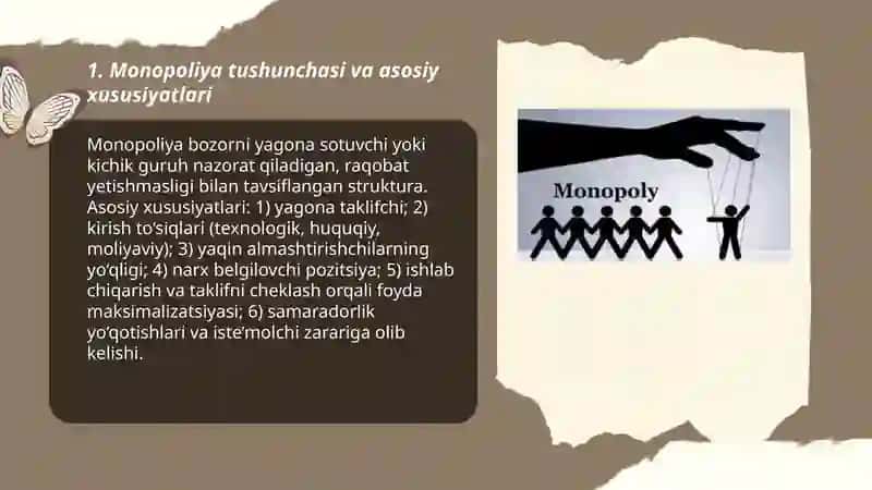 Monopoliya uning turlari va ijtimoiy oqibatlari 3