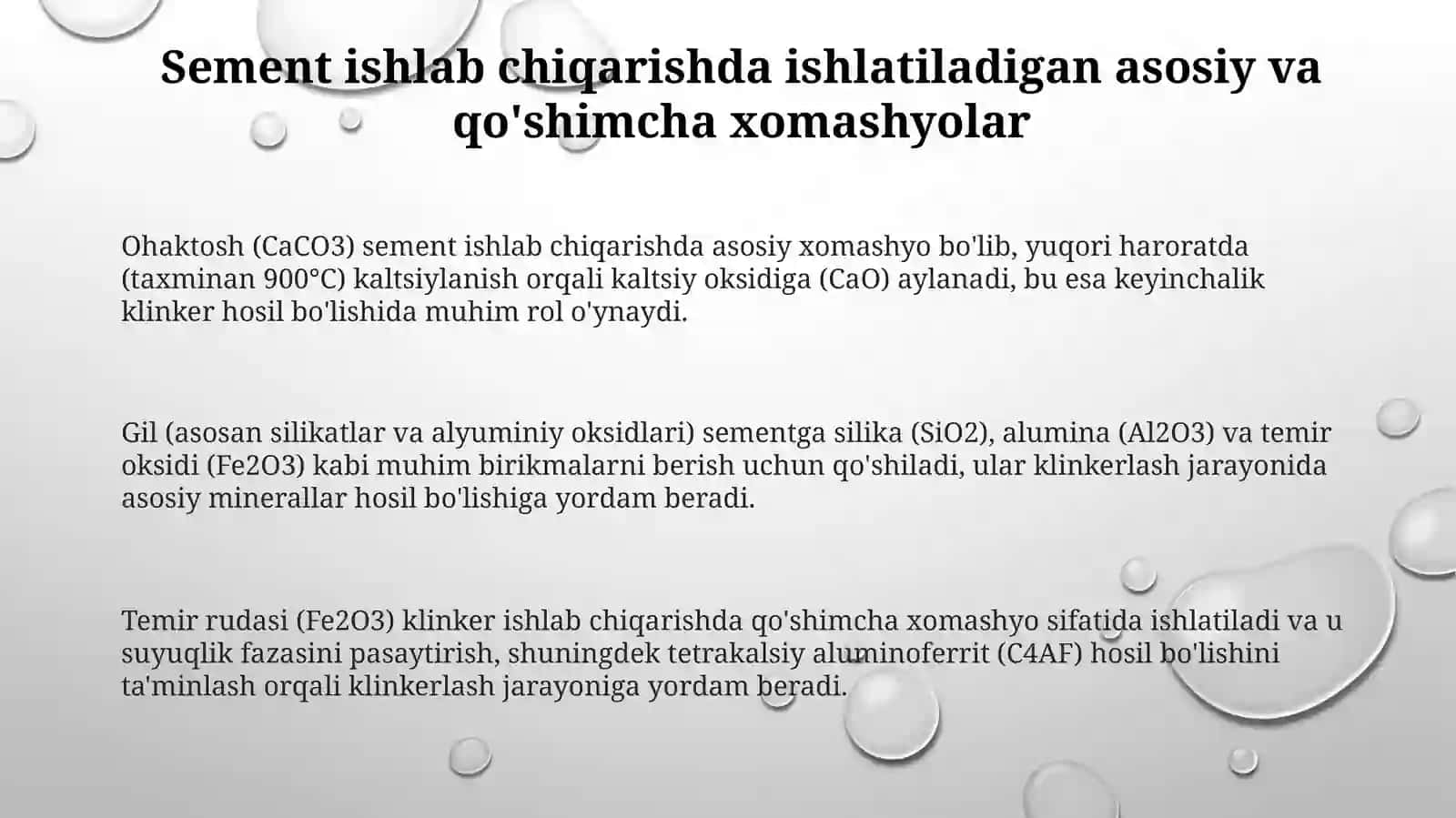 Sementishlabchiqarishdaishlatiladigankimyoviybirikmalar 3