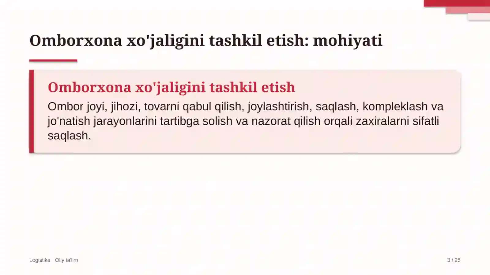 mol bozorlarida omborxona xo'jaligini tashkil etish 3980 3